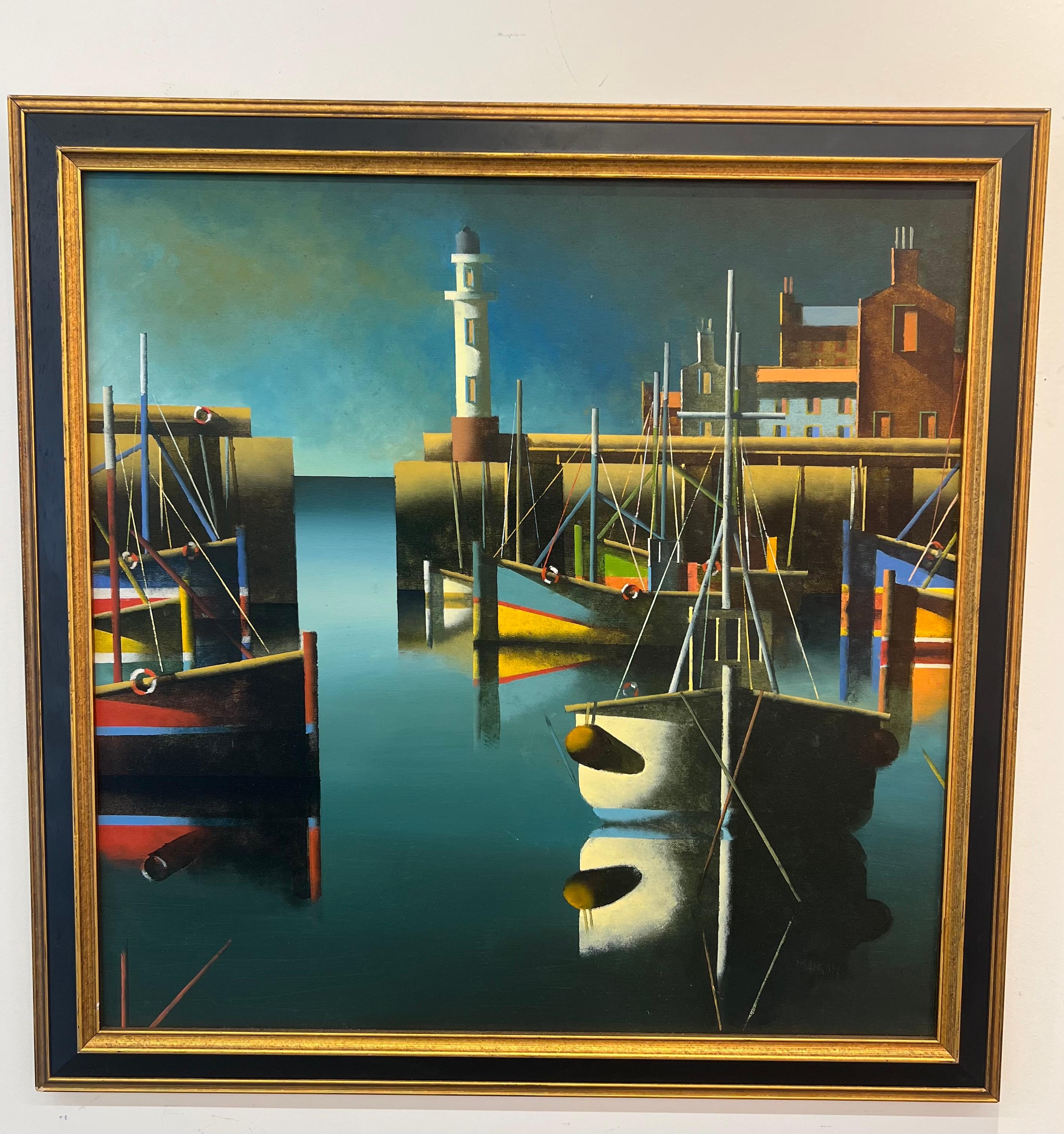 Boats at Harbour - Painting by Stephen Mangan