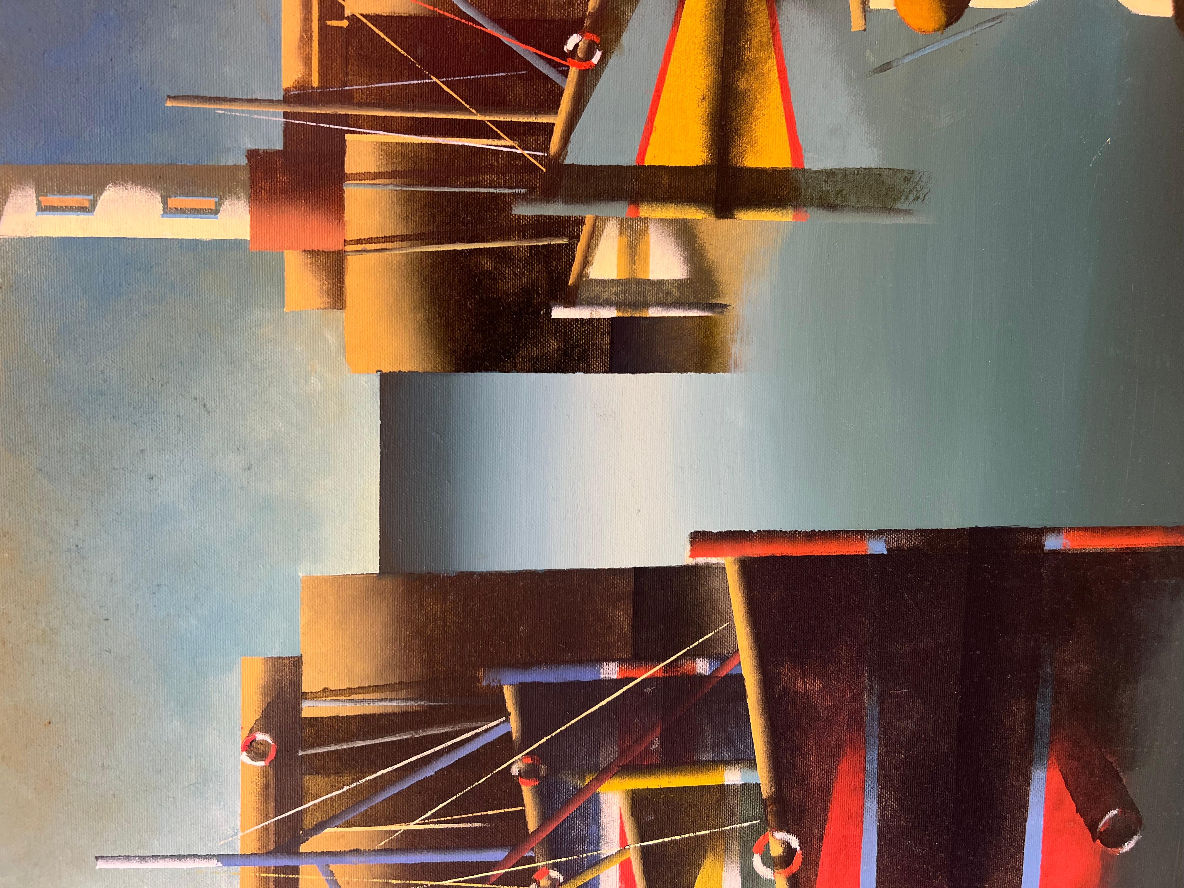 Specializing in abstract portraits and racing scenes, Mangan is also known for painting sailing, and boating scenes in the same figurative manner. Most of his harbor scenes are done using the same color tones, and are most likely done at the same