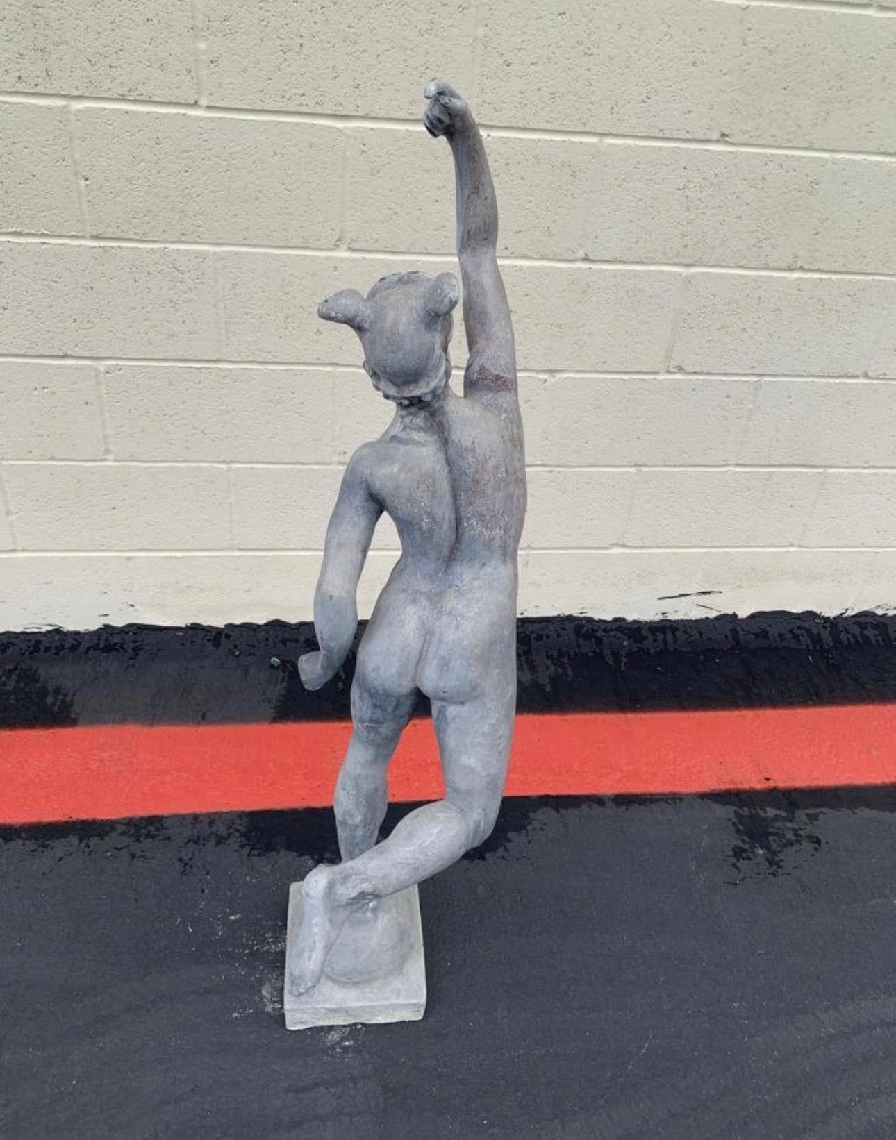 19th Century Stephen Markham Contemporary English Lead Hermes/ Mercury Statue