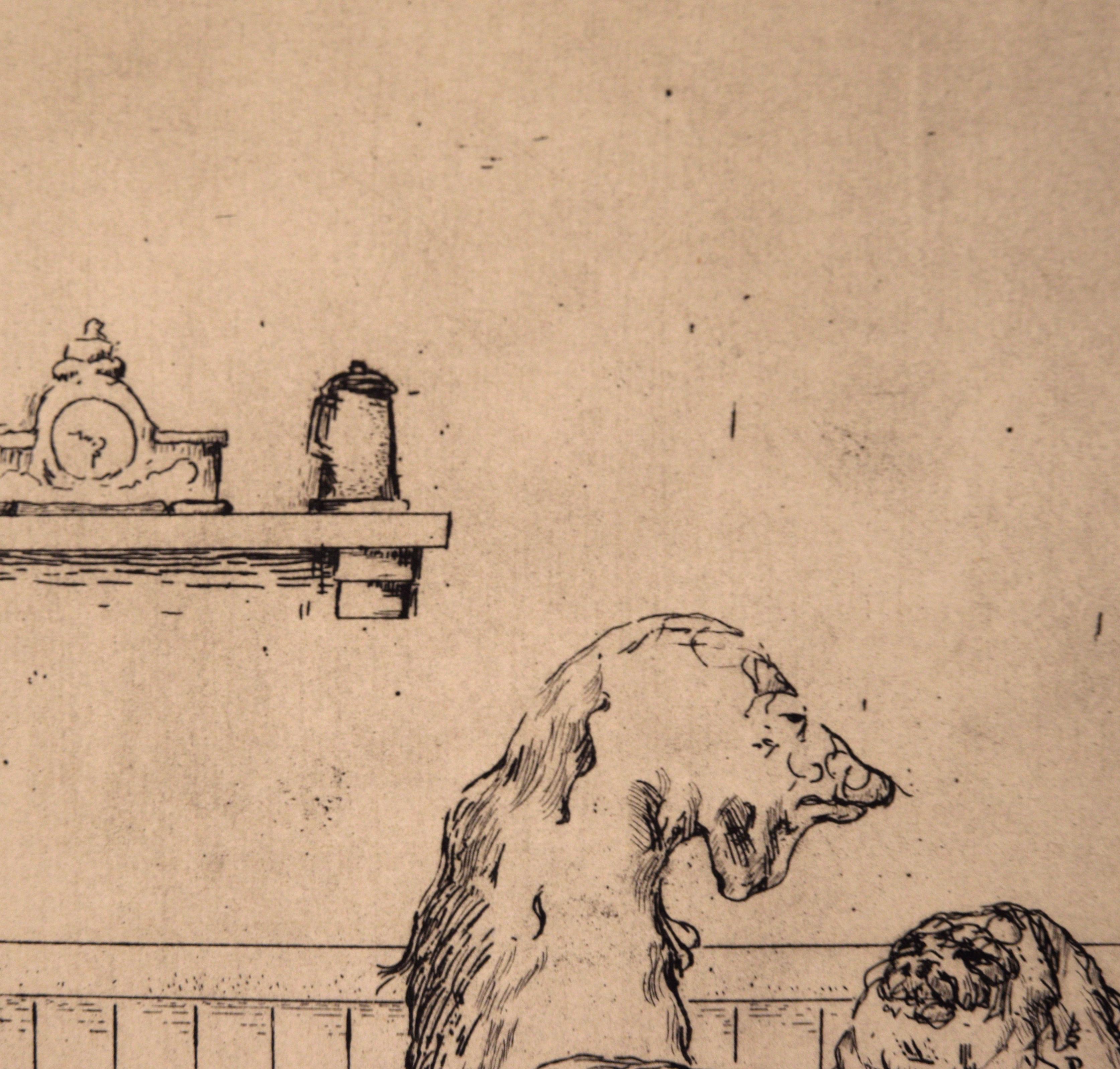 Conversations at the Bar - gravure d'animaux figuratifs - Contemporain Print par Stephen Martin