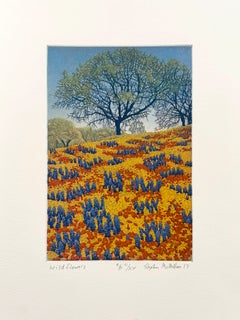 Stampa all’acquaforte “Fiori selvatici”, Paesaggio contemporaneo, Firmata, 2010-