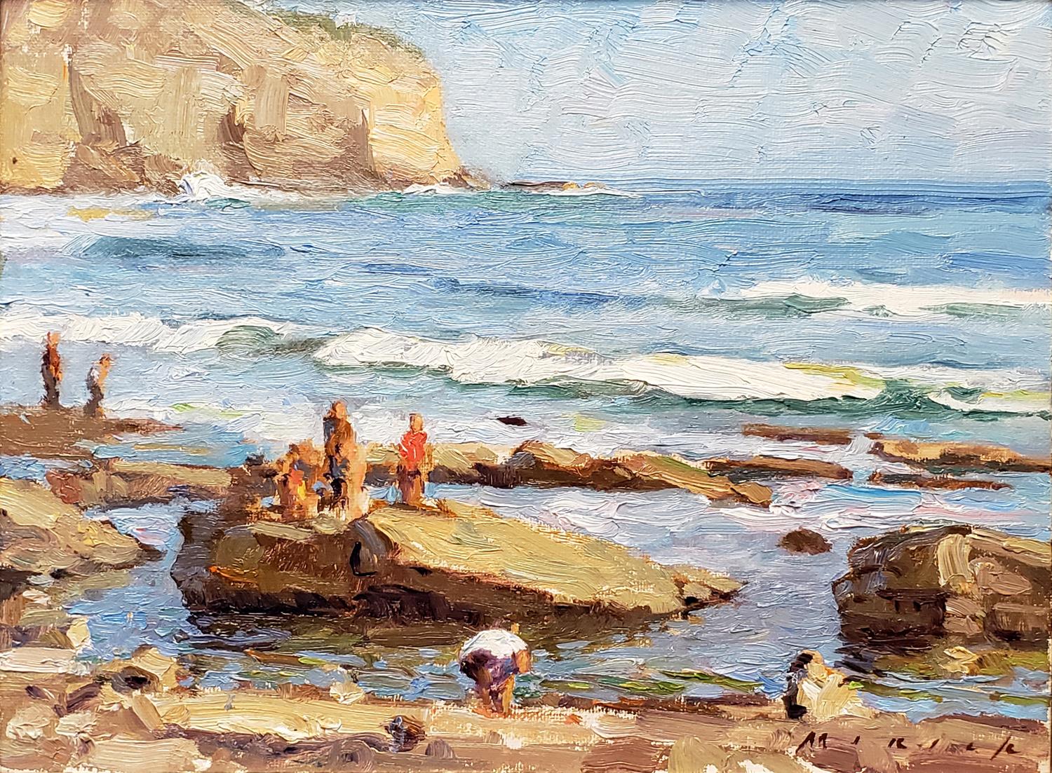 A Saturday Afternoon at the Tide Pools - Painting by Stephen Mirich