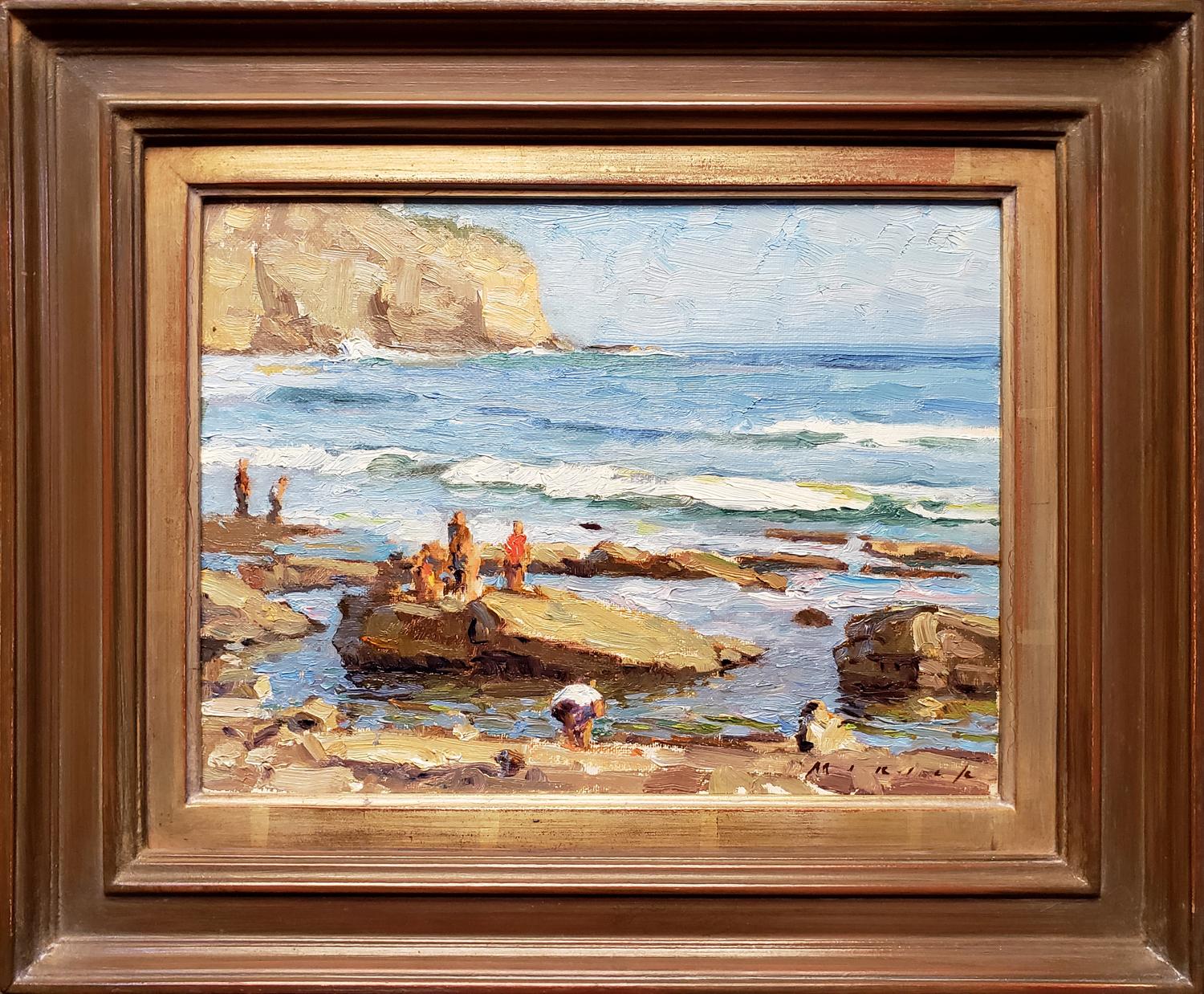 Stephen Mirich Landscape Painting - A Saturday Afternoon at the Tide Pools