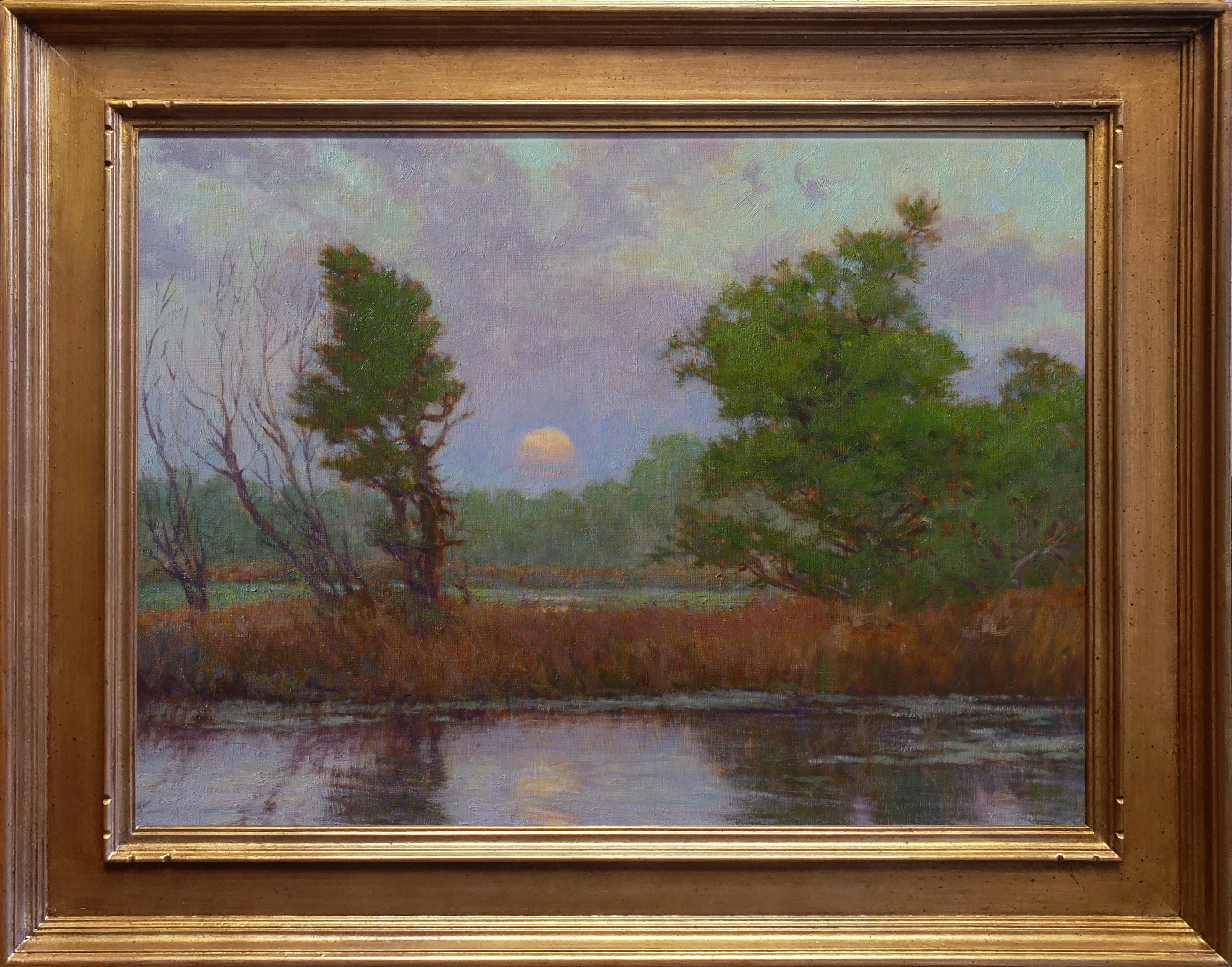 Landscape Painting Stephen Mirich - Autumn Marsh ; Harbor City, San Pedro