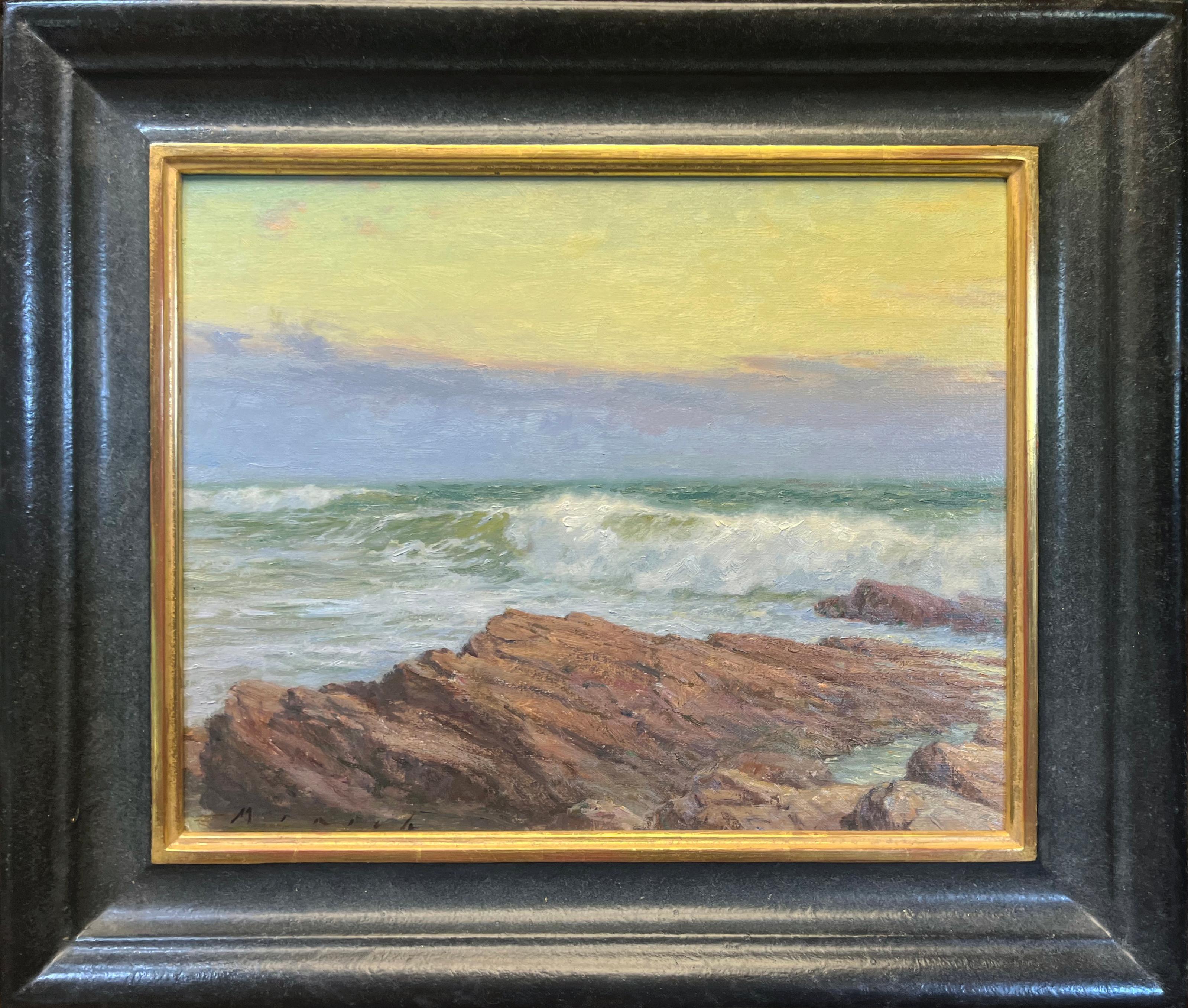 Landscape Painting di Stephen Mirich - Crepuscolo d’ottobre; Royal Palms State Beach