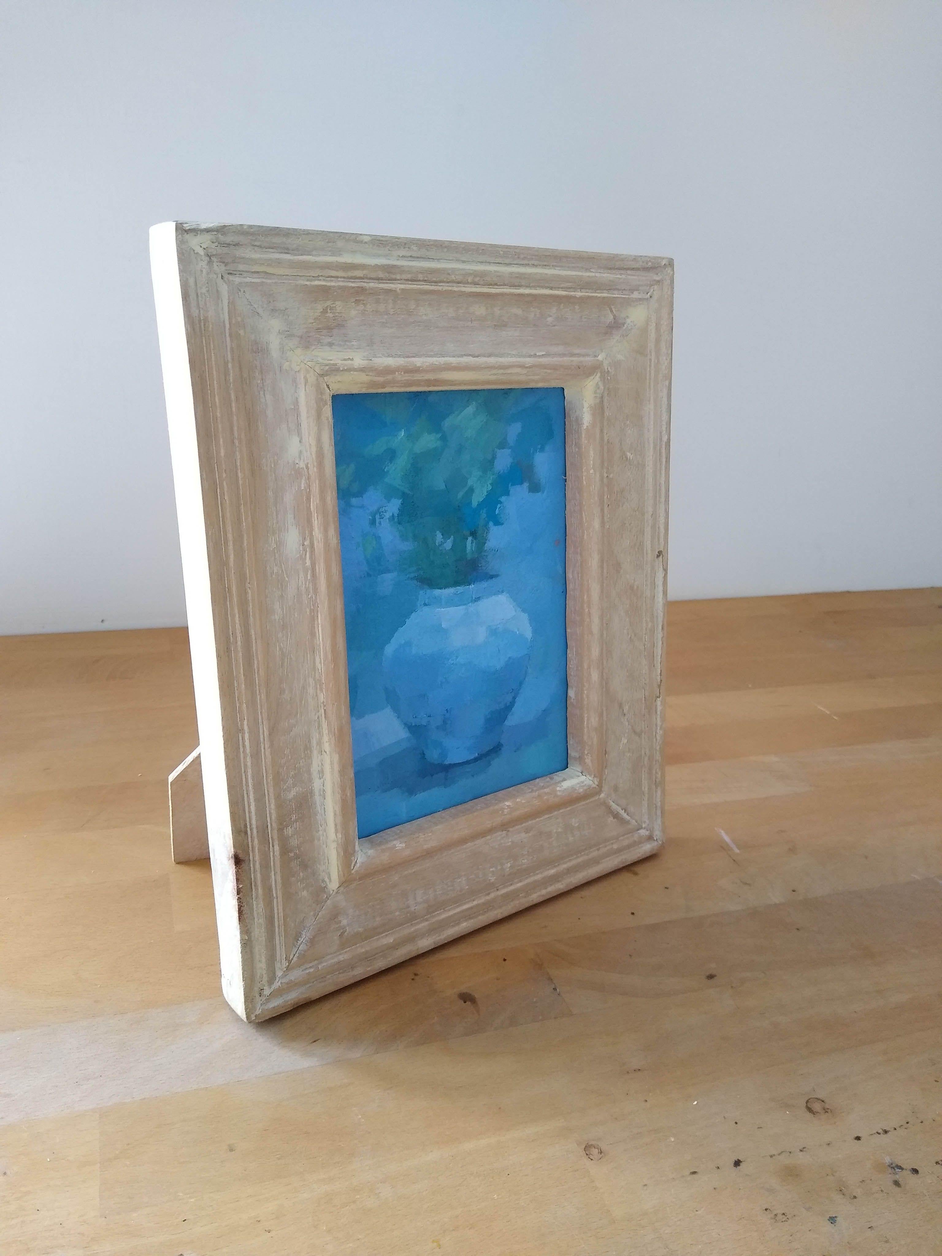 Vase bleu 1, peinture, acrylique sur panneau de MDF 1