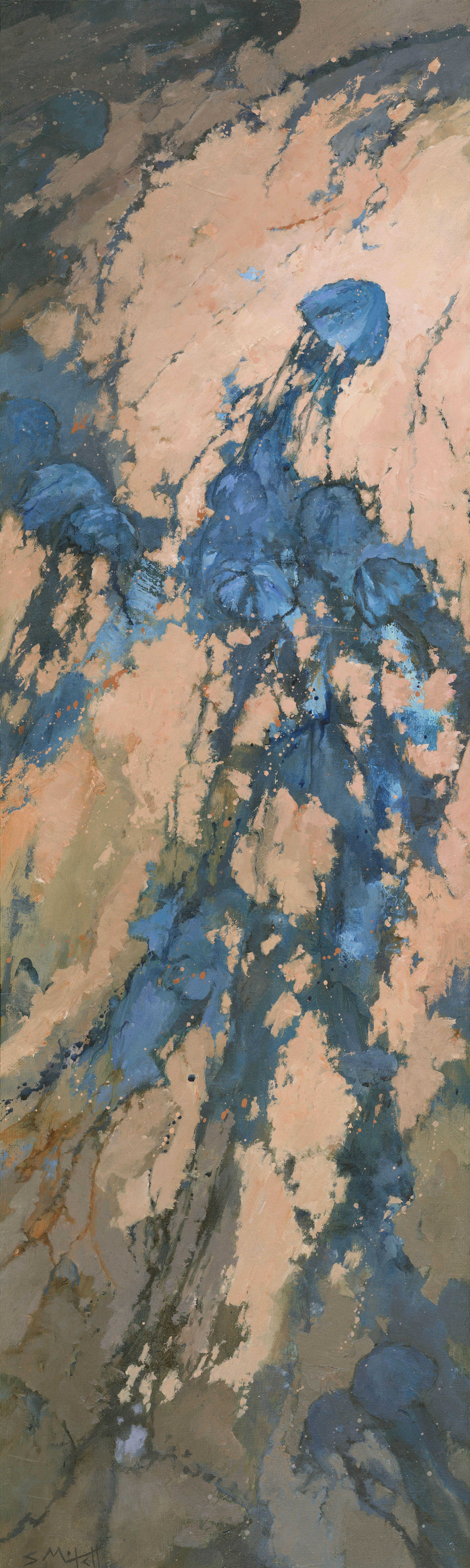 Abstract Painting Stephen Mitchell - Zenith bleu, peinture, acrylique sur toile