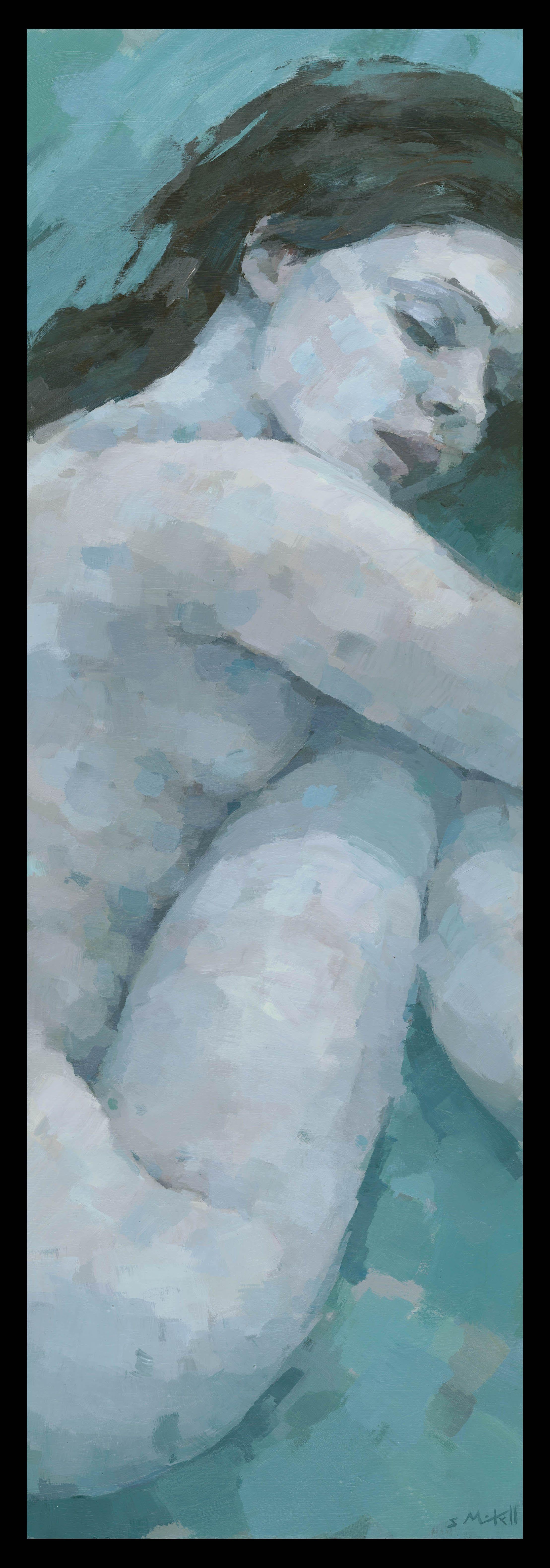 Geborenes Blau, Gemälde, Acryl auf MDF-Tafel (Impressionismus), Painting, von Stephen Mitchell
