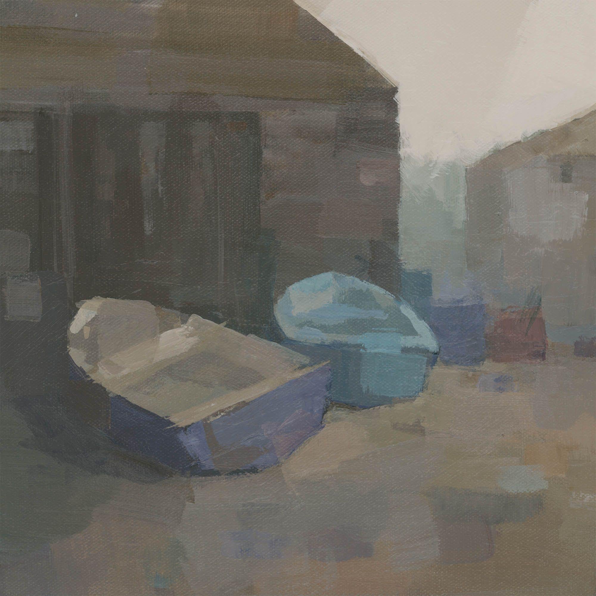 Cadgwith Cove, peinture, acrylique sur toile - Contemporain Painting par Stephen Mitchell