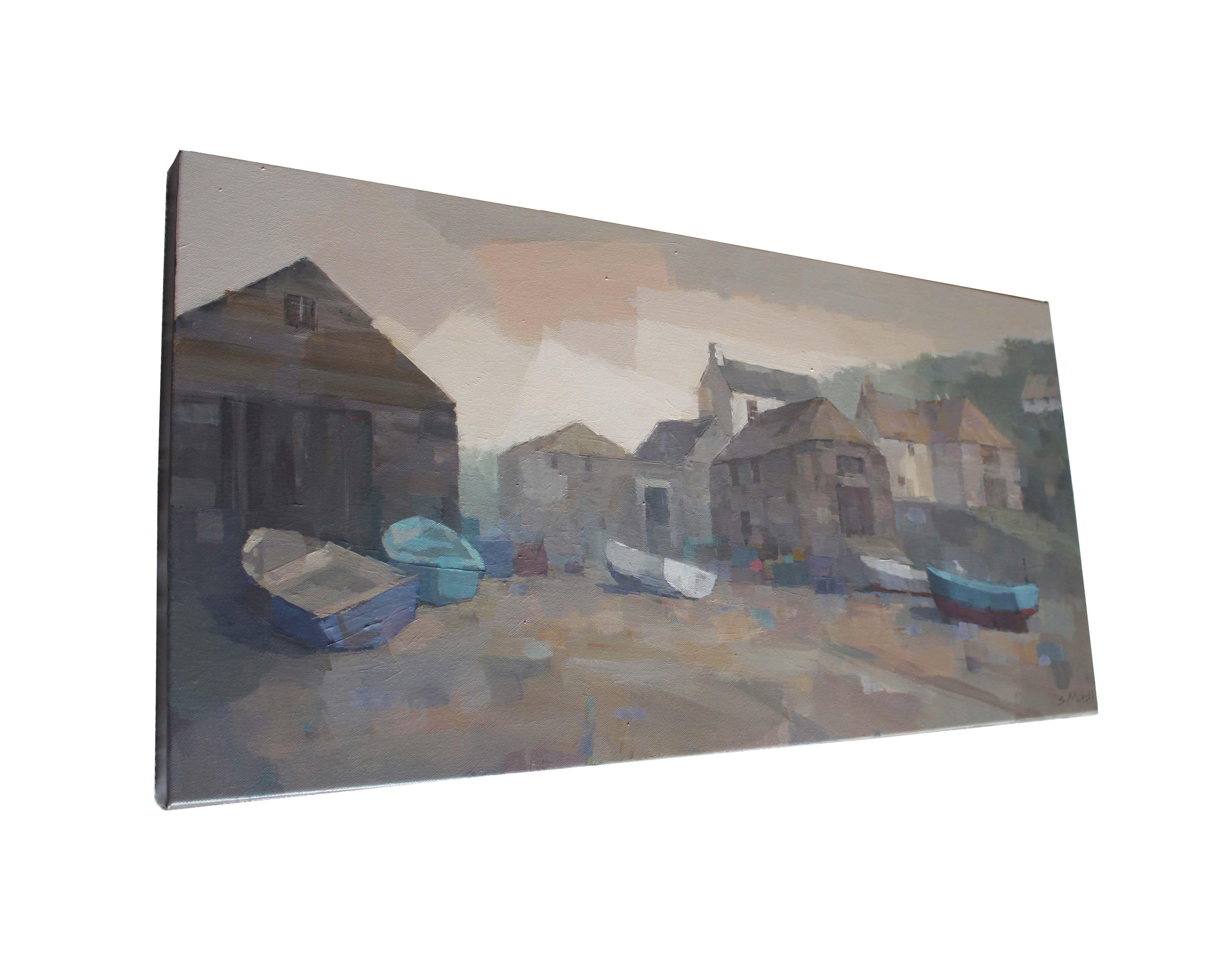 Cadgwith Cove, peinture, acrylique sur toile en vente 1