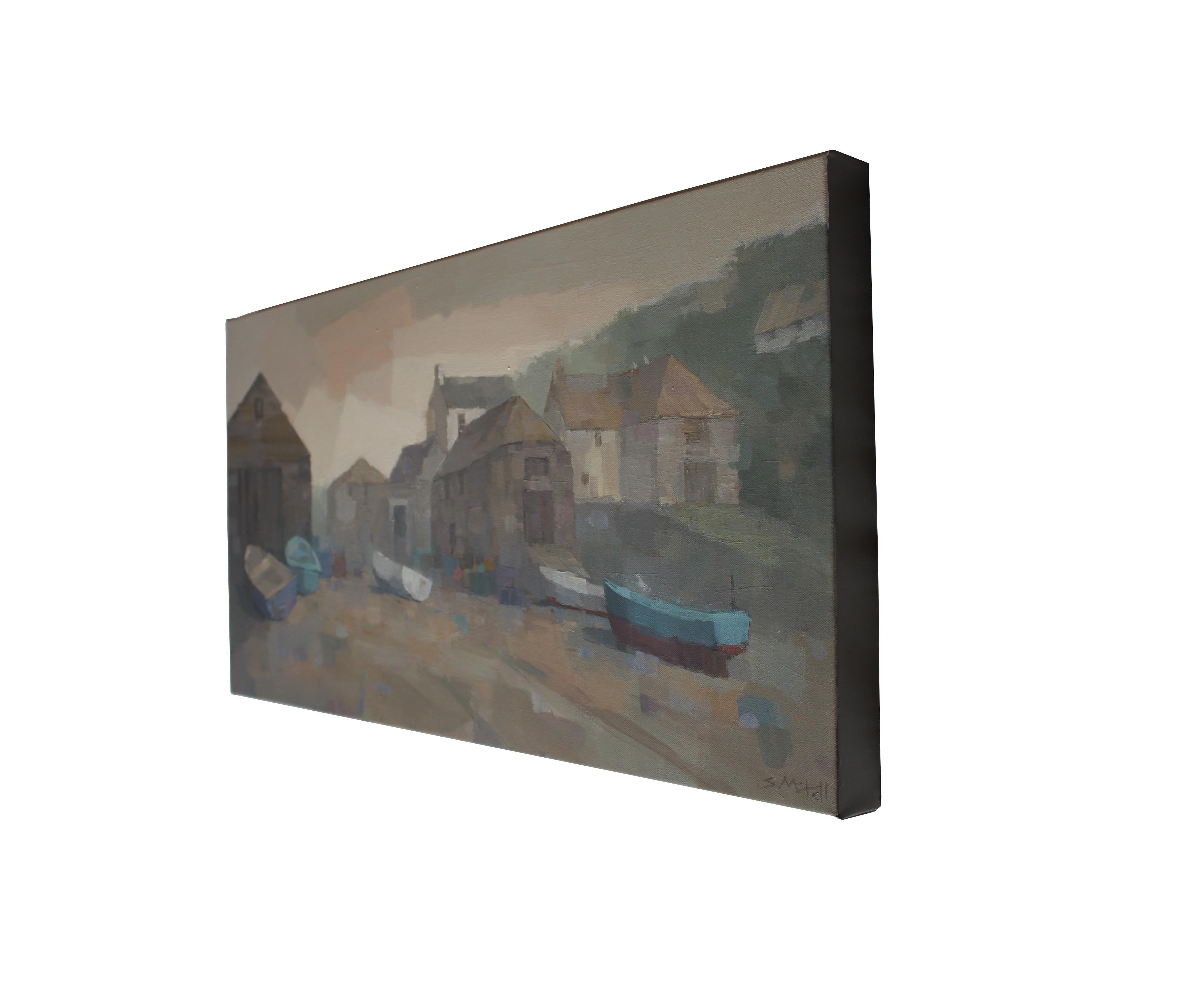 Cadgwith Cove, peinture, acrylique sur toile en vente 2