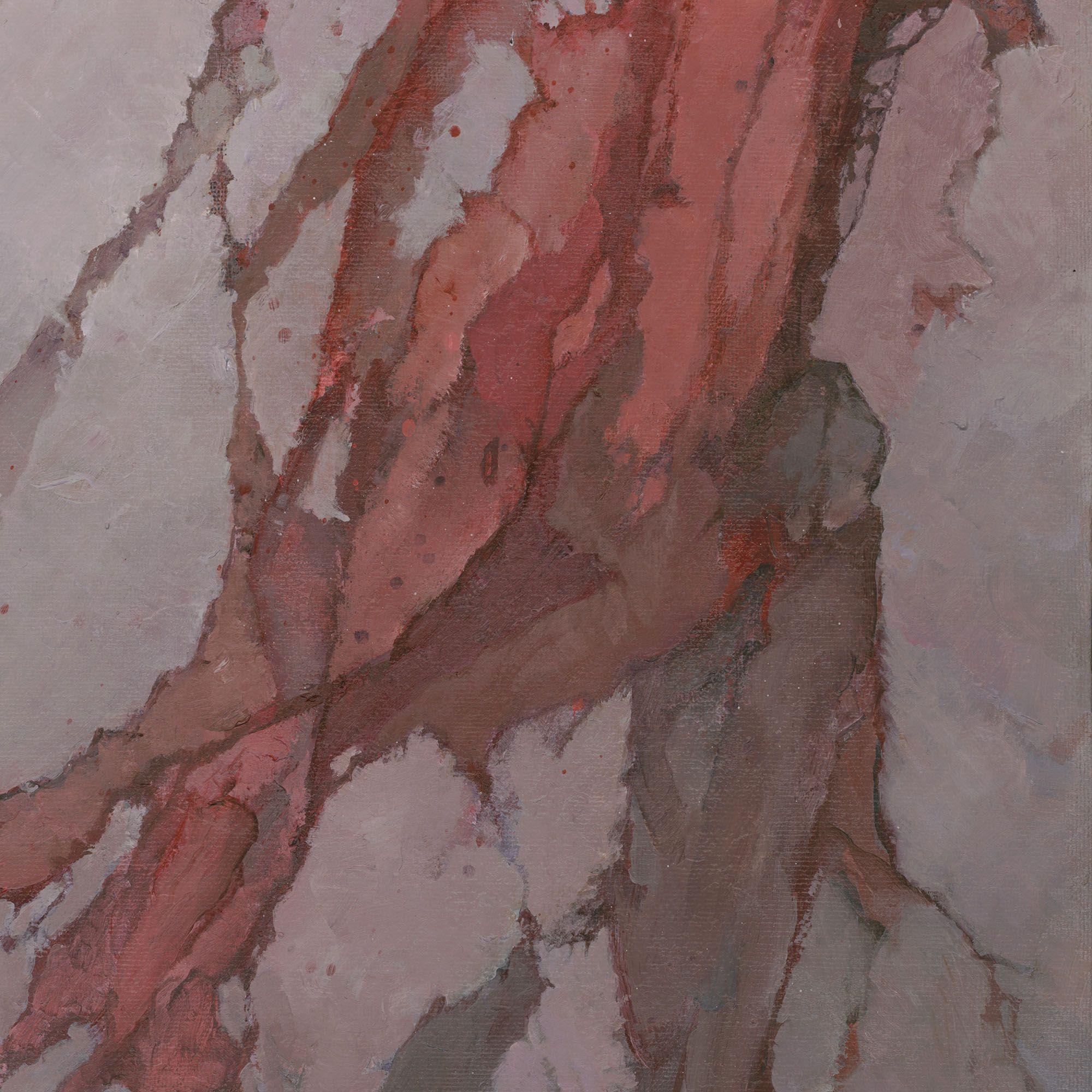 Peinture - Rapture de Crimson, peinture, acrylique sur toile - Gris Abstract Painting par Stephen Mitchell
