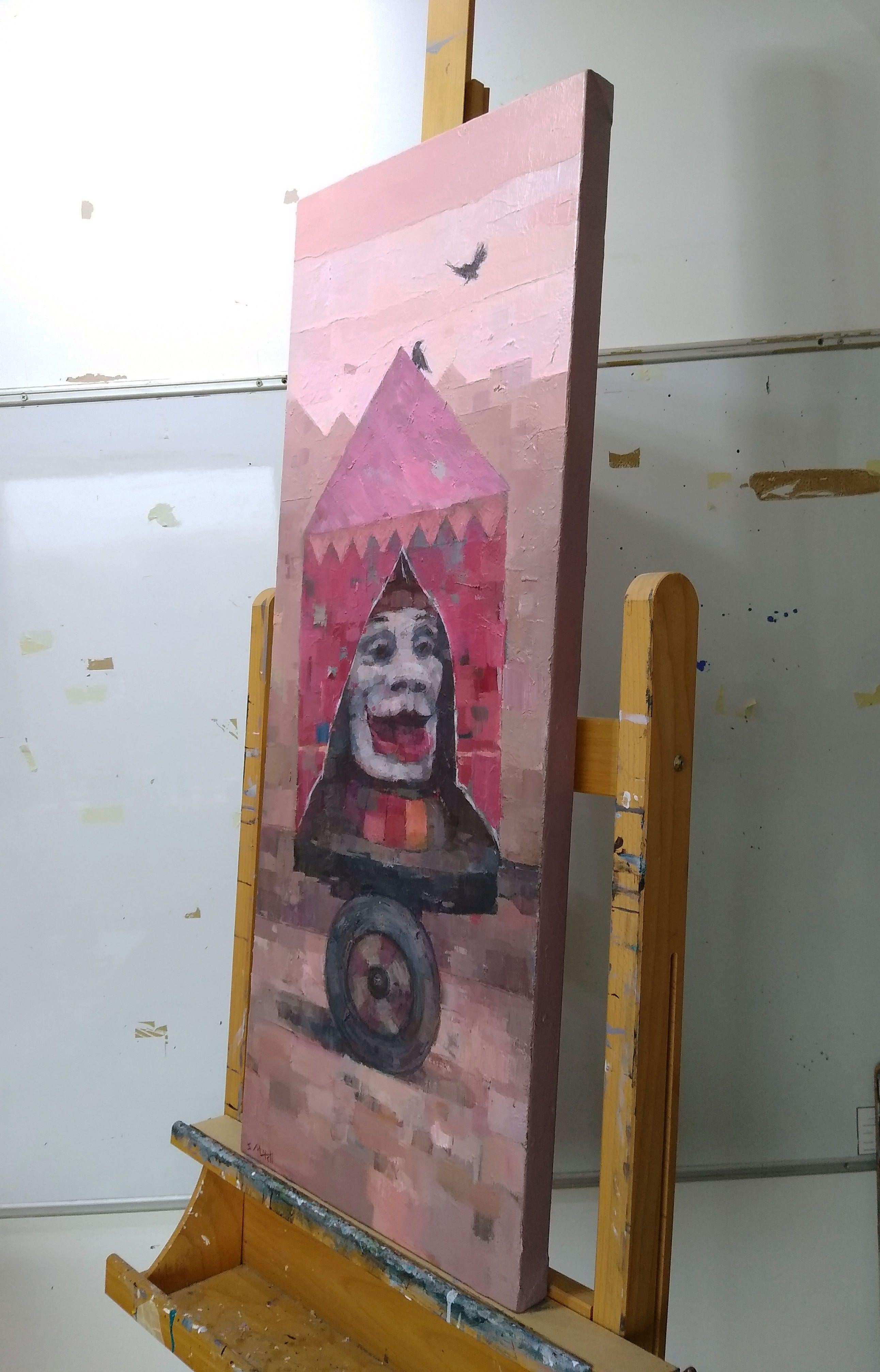 Face of the Circus, peinture à l'acrylique sur toile - Autres styles artistiques Painting par Stephen Mitchell