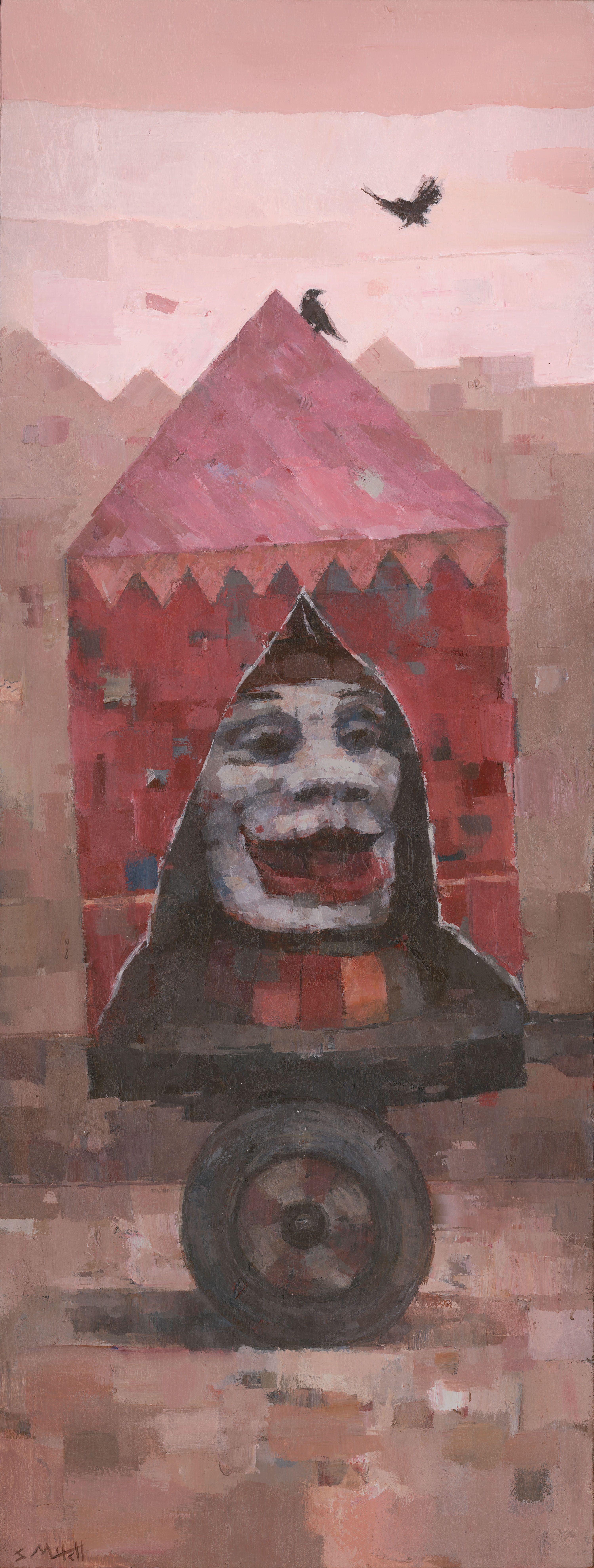 Face of the Circus, peinture à l'acrylique sur toile - Painting de Stephen Mitchell