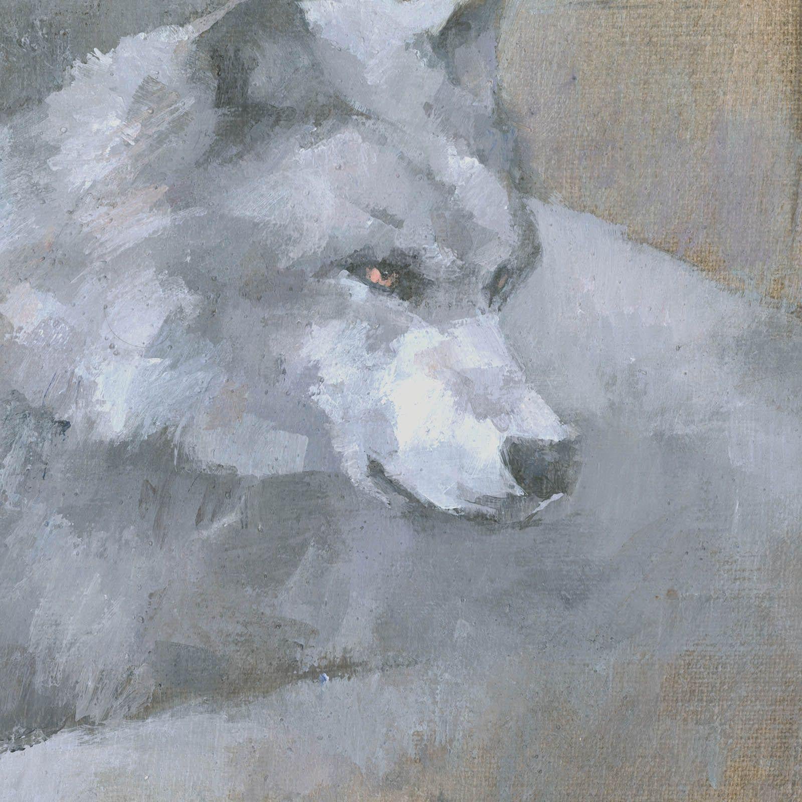 Gaze Of The Grey Wolves, Painting, Acrylic on Canvas For Sale 1