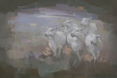 Happy Sheep, Painting, Acrylic on Canvas