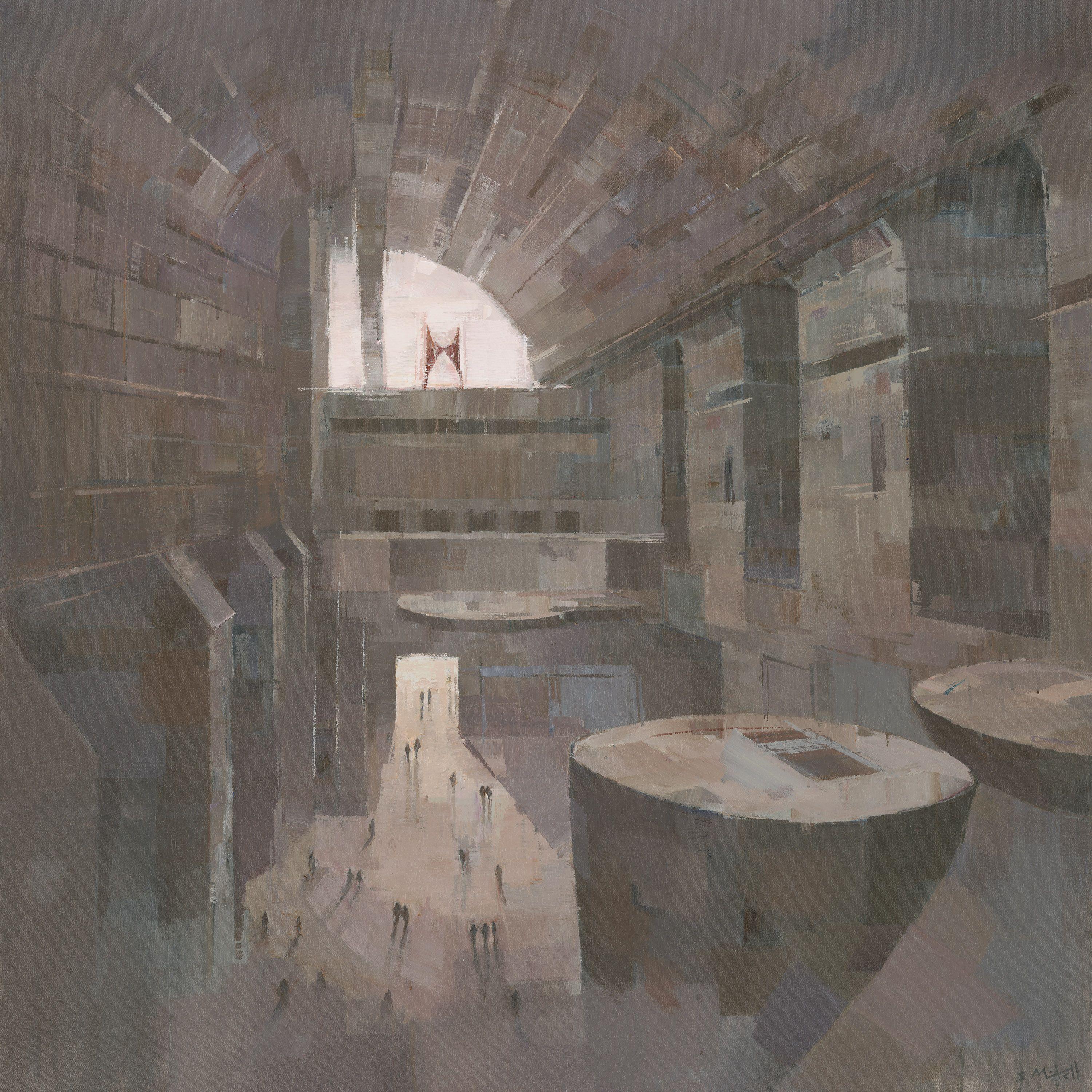 Estación de Kioto, Pintura, Acrílico sobre lienzo - Painting de Stephen Mitchell