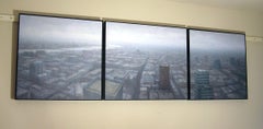 London Cityscape Triptych, Painting, Acrylic on MDF Panel