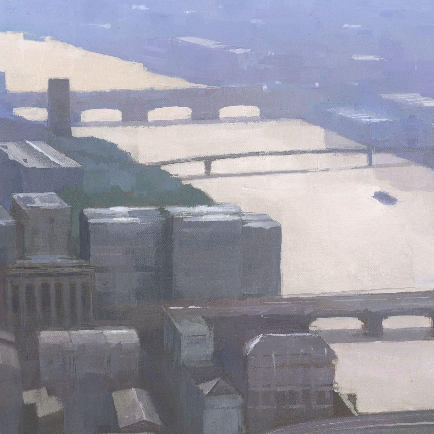 London, Looking West from the Shard, Painting, Acrylic on Canvas For Sale 3