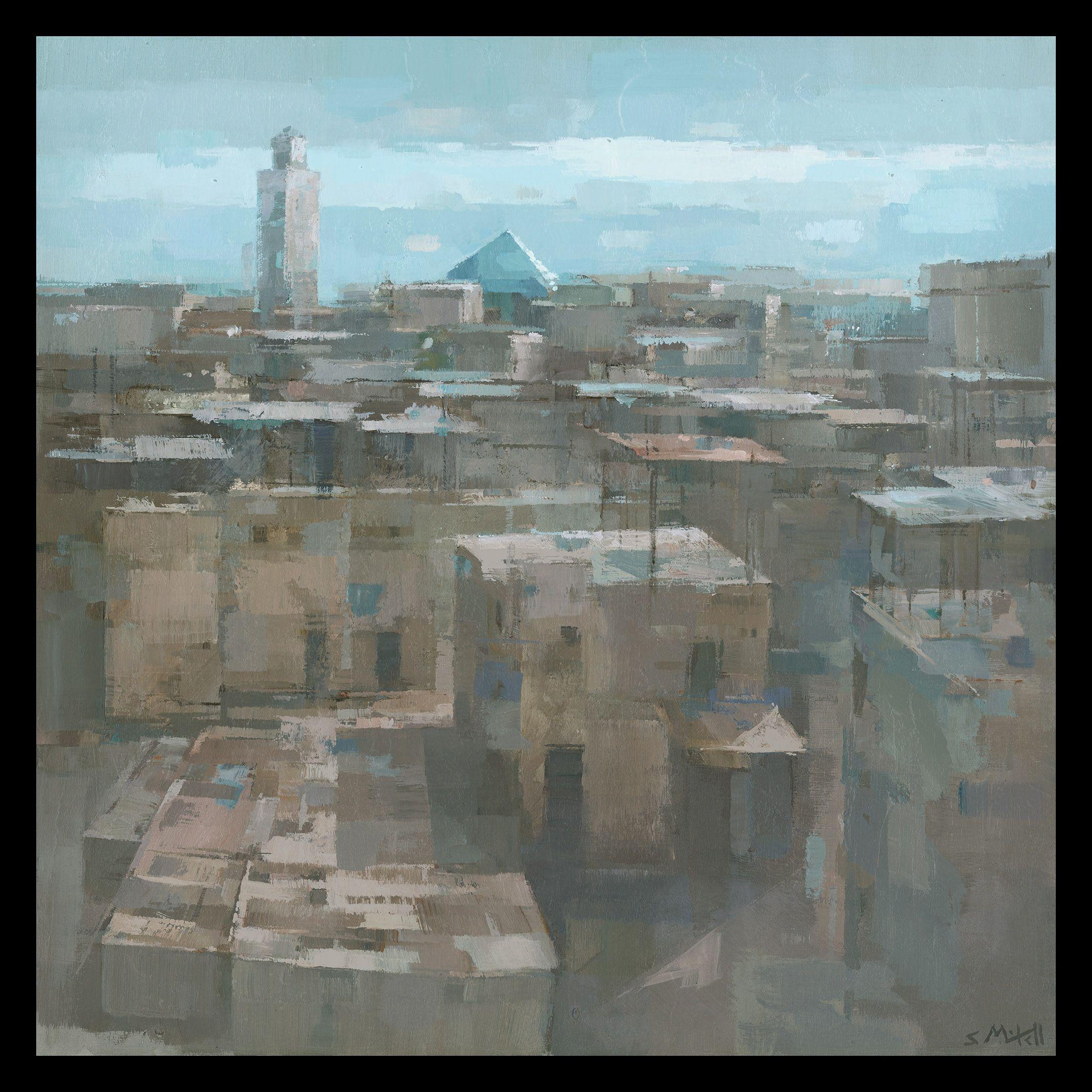 Tetti marocchini, Pittura, Acrilico su tela - Painting Impressionismo di Stephen Mitchell
