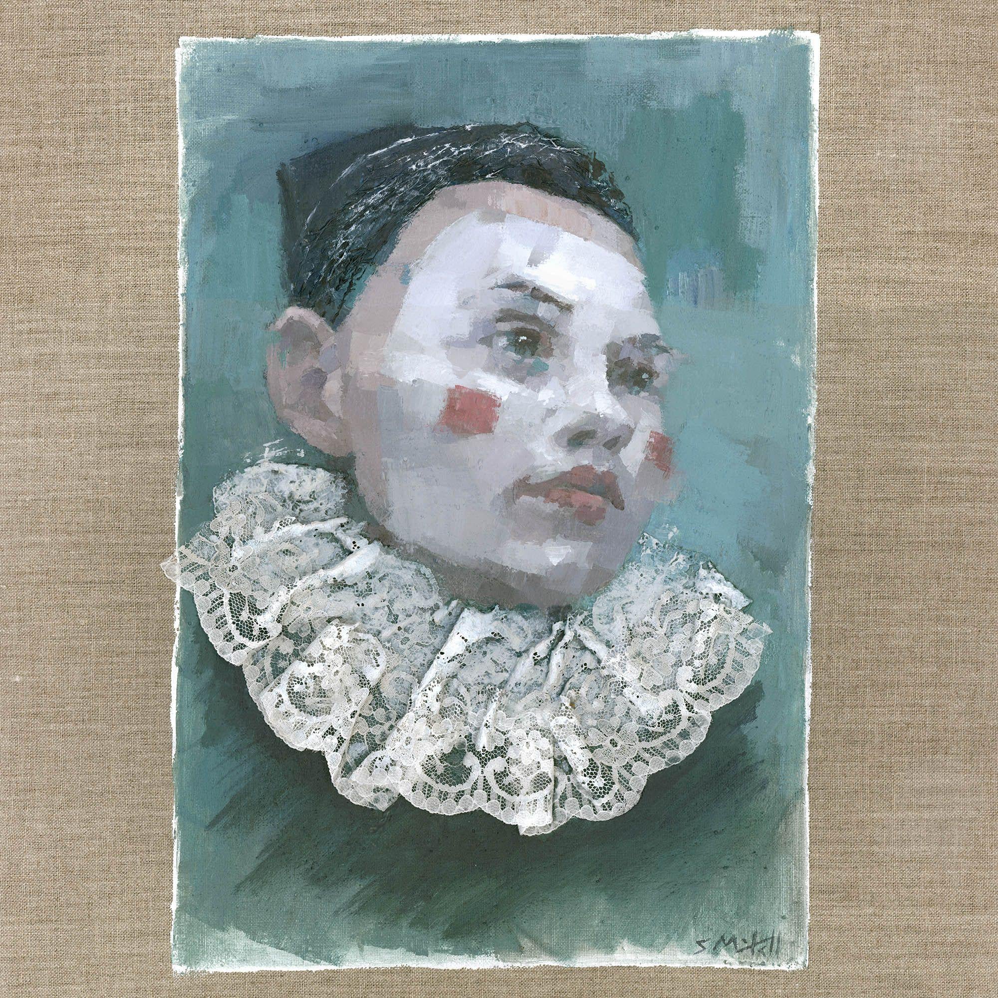 Porträt einer Pierrette, Gemälde, Acryl auf Leinwand (Zeitgenössisch), Painting, von Stephen Mitchell