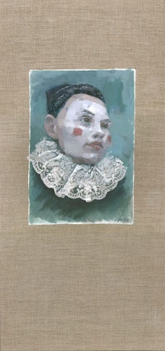 Retrato de una Pierrette, Pintura, Acrílico sobre lienzo