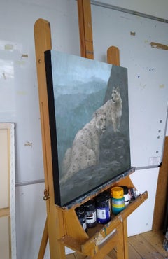 Realm of the Snow Leopards, Painting, Acrylic on Canvas