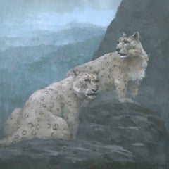 Realm of the Snow Leopards, Painting, Acrylic on Canvas