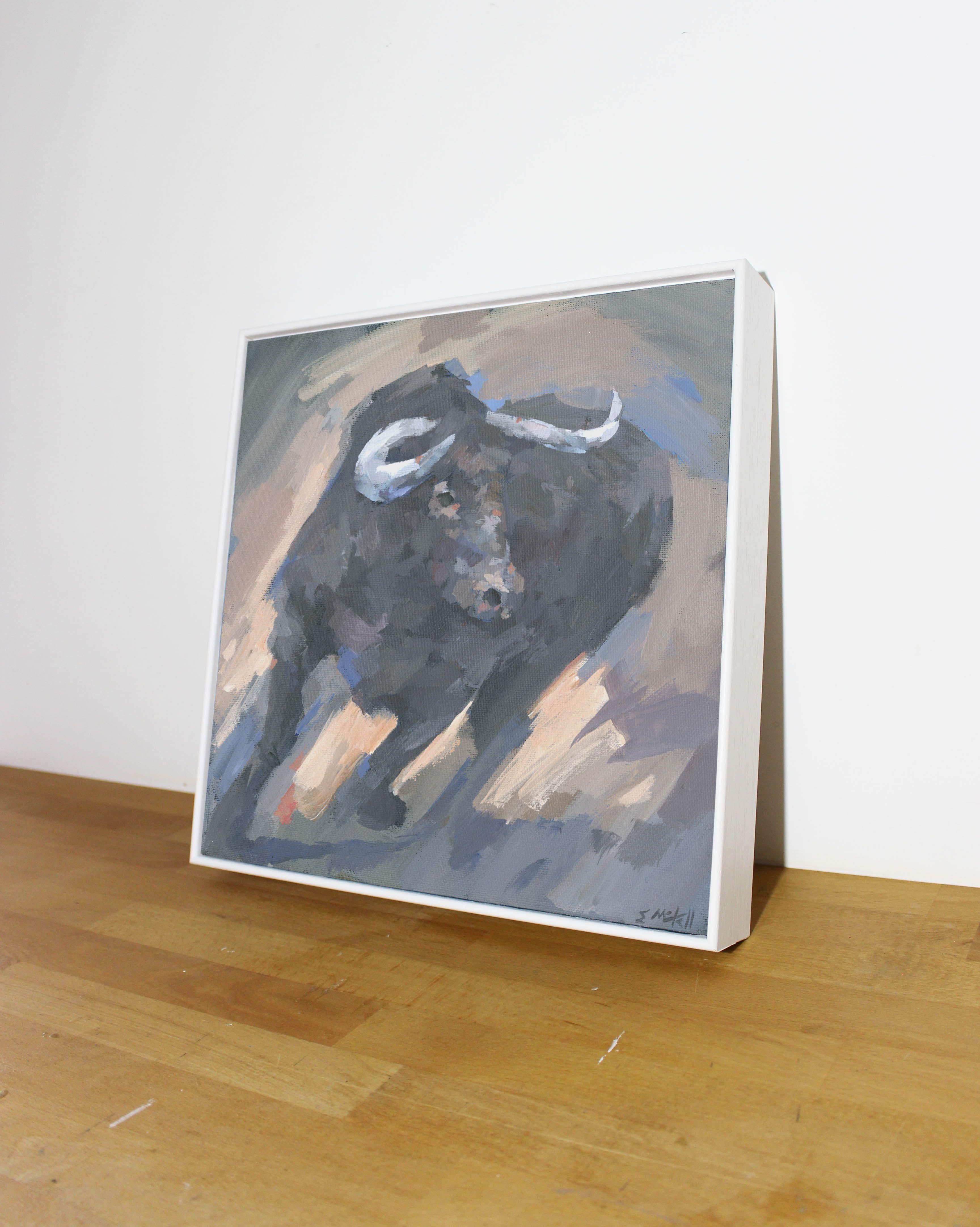 Running Bull, Painting, Acrylic on Canvas For Sale 2