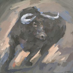 Running Bull, Painting, Acrylic on Canvas