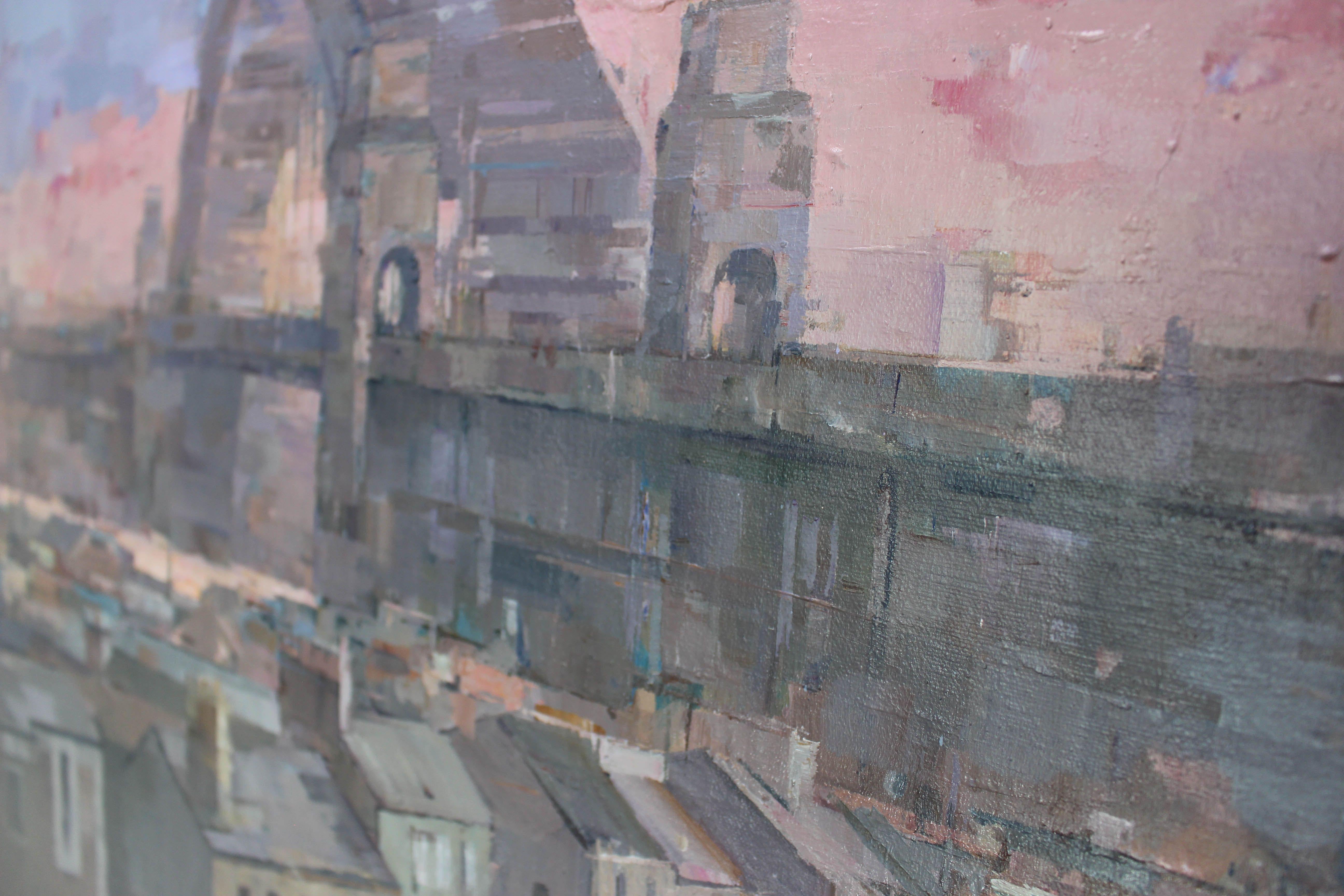 Ponte del porto di Sydney al crepuscolo, Pittura, Acrilico su tela in vendita 2