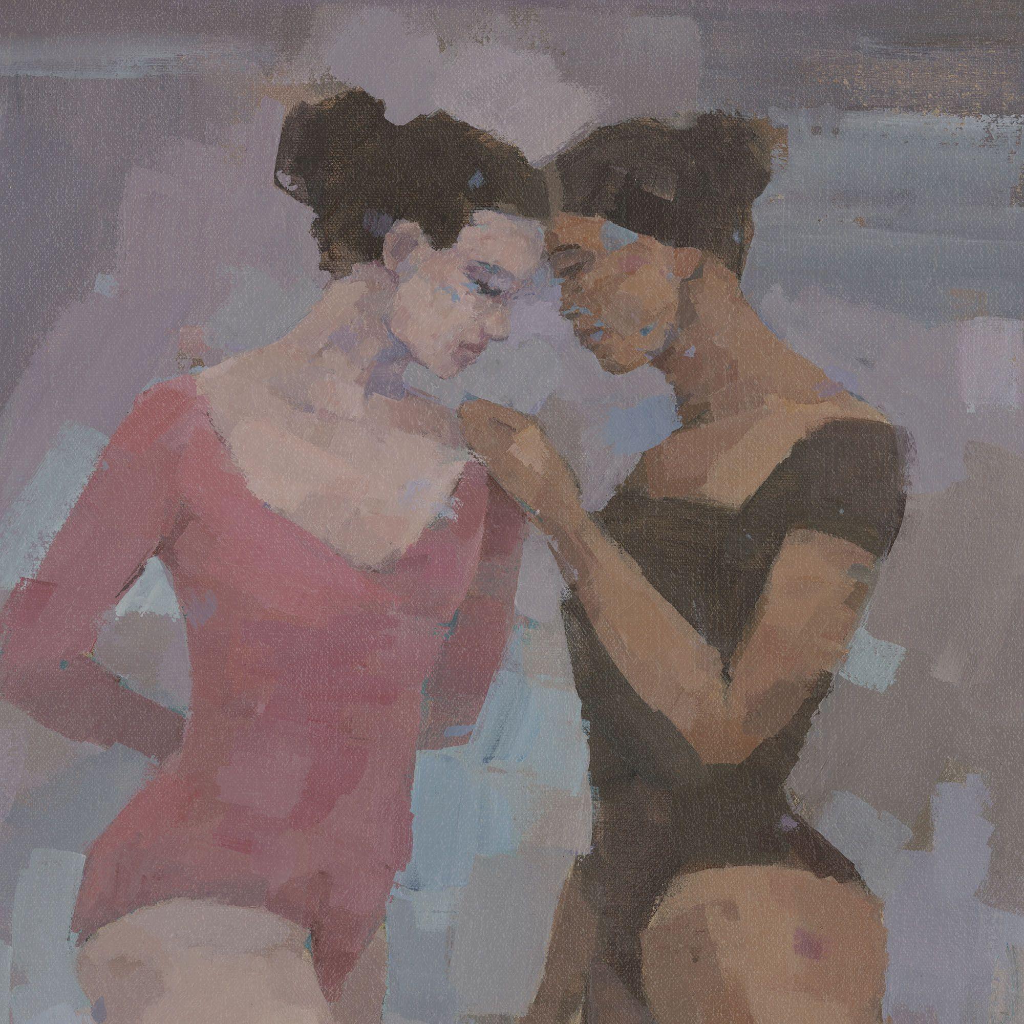 Two Dancers, Painting, Acrylic on Canvas For Sale 1