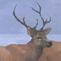 Two Red Deer, Painting, Acrylic on Canvas