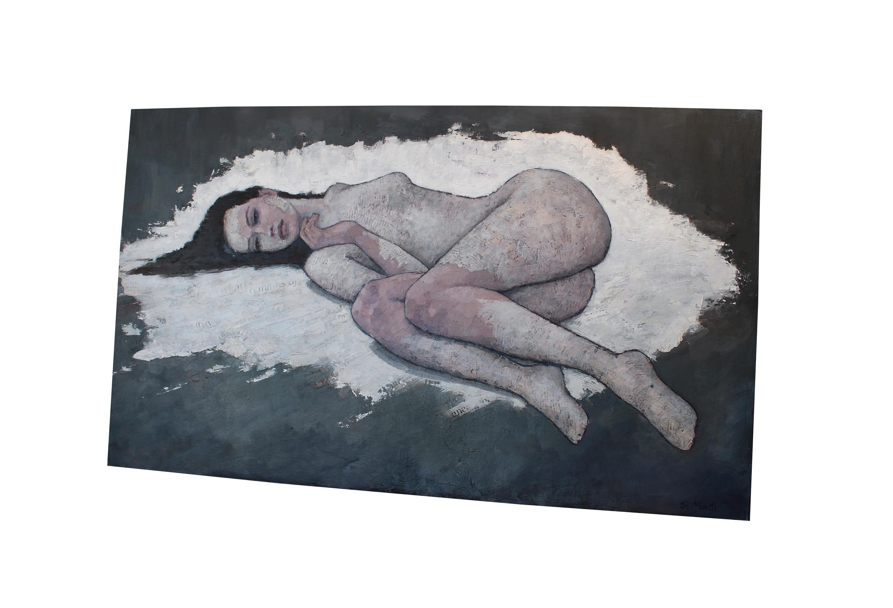 Peinture « What Remains », acrylique sur panneau de MDF en vente 1