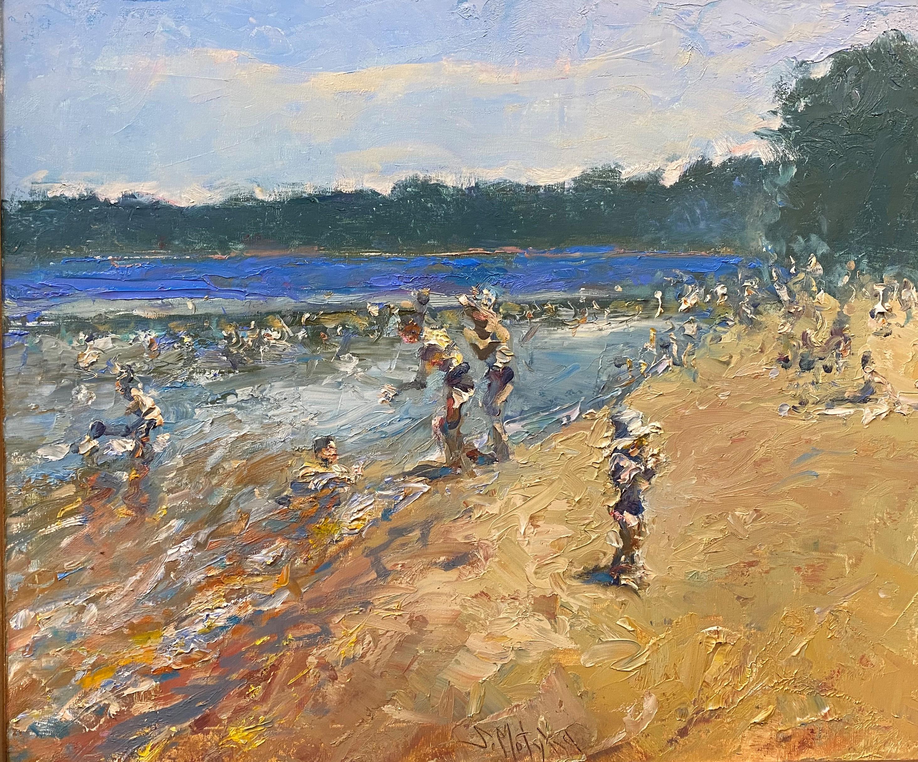 Swimming at Lincoln Woods - Painting by Stephen Motyka