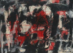 « Sans titre, 56-21 » Stephen Pace, Formes Pulsating, peinture expressionniste abstraite
