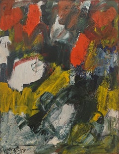 "Untitled, 59-A12" Stephen Pace, Vibrant Yellow and Red, Intense Color Abstract