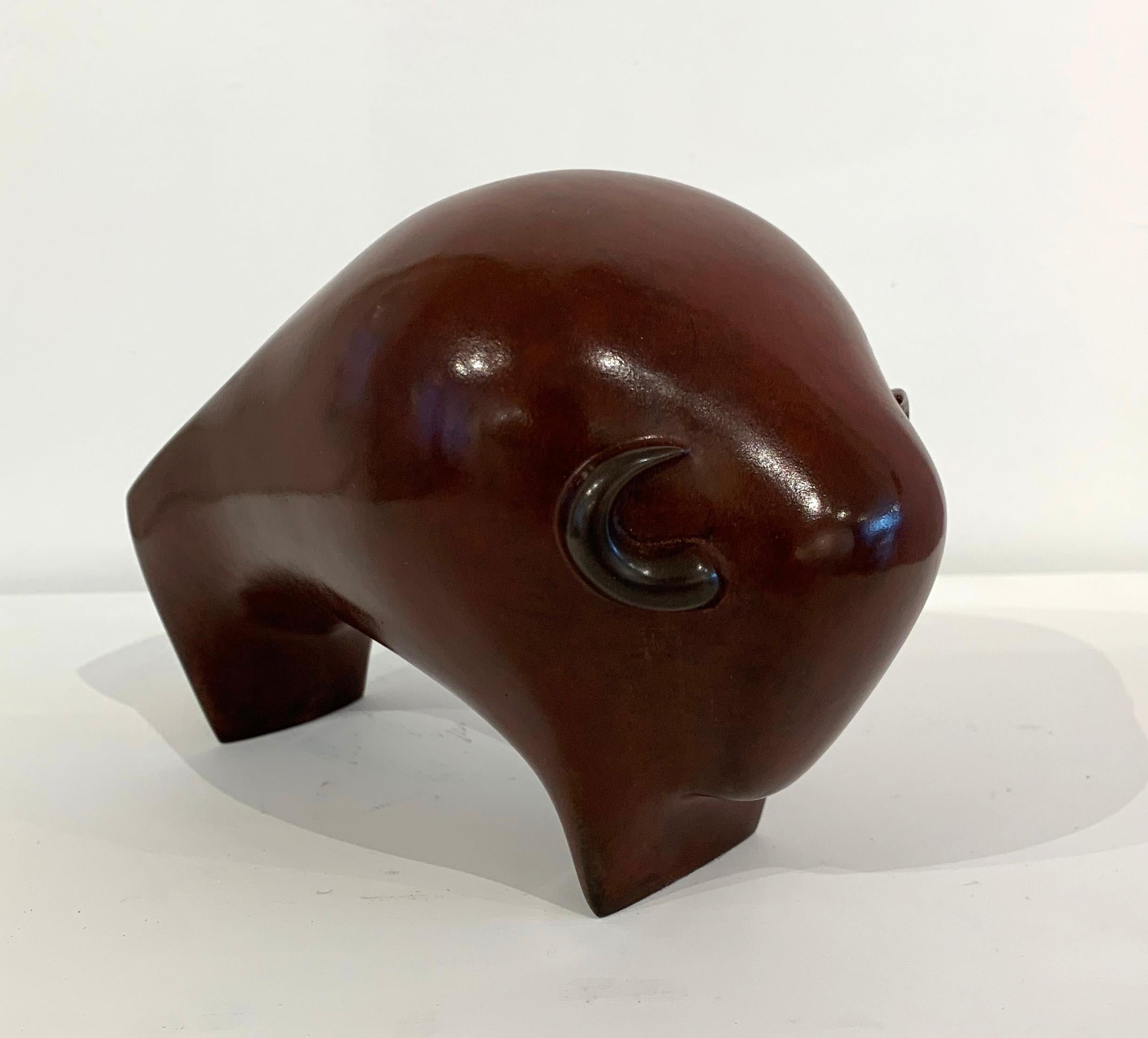 Bison, 6/15 - Gold Figurative Sculpture by Stephen Page