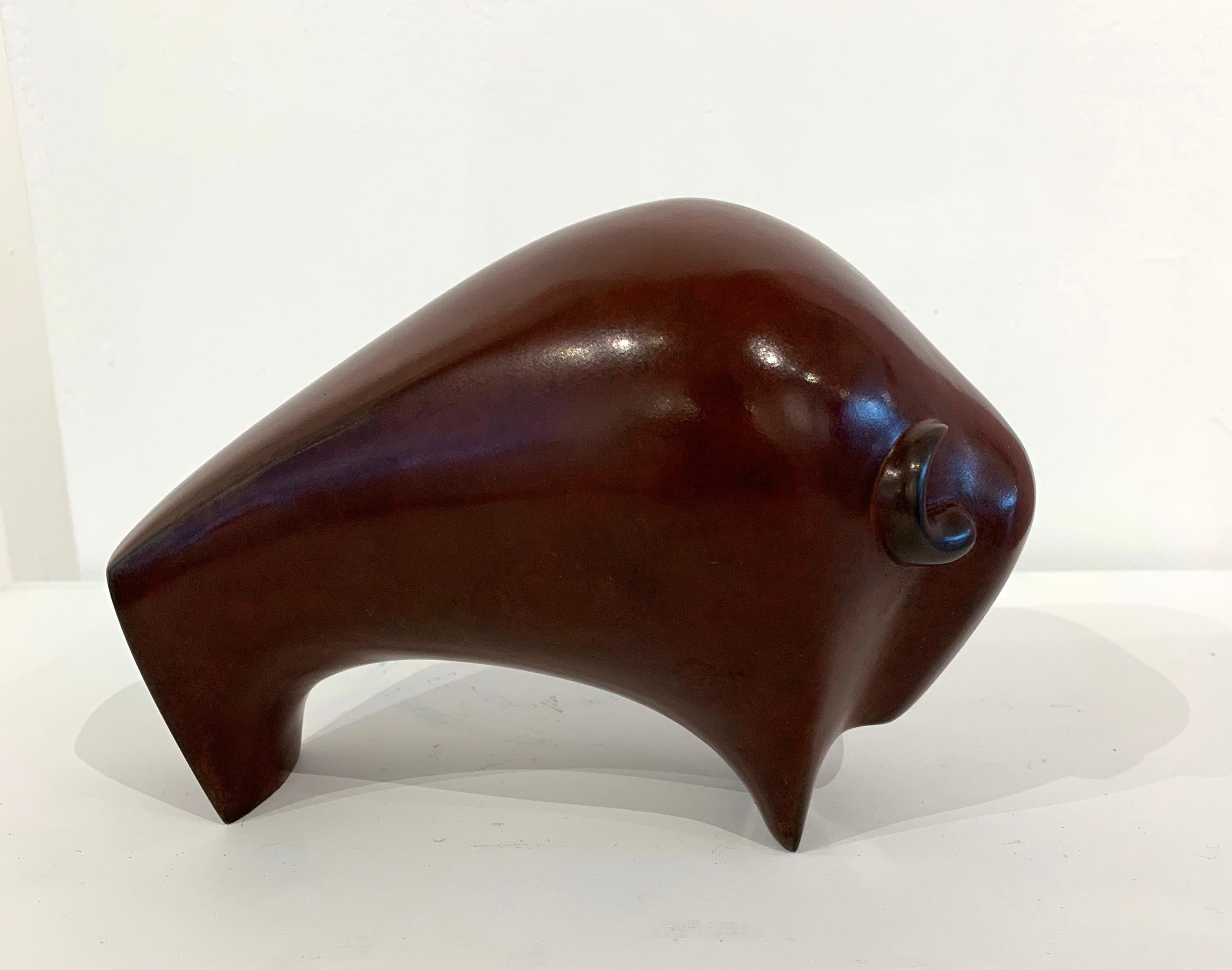 Bison Edition 6/15 by Stephen Page, 2018

Bronze. Artist Signature and Edition number engraved on the bottom of the piece. 

Stephen Page studied sculpture at Southampton and now lives with his family in rural Mid Wales where he specialises in
