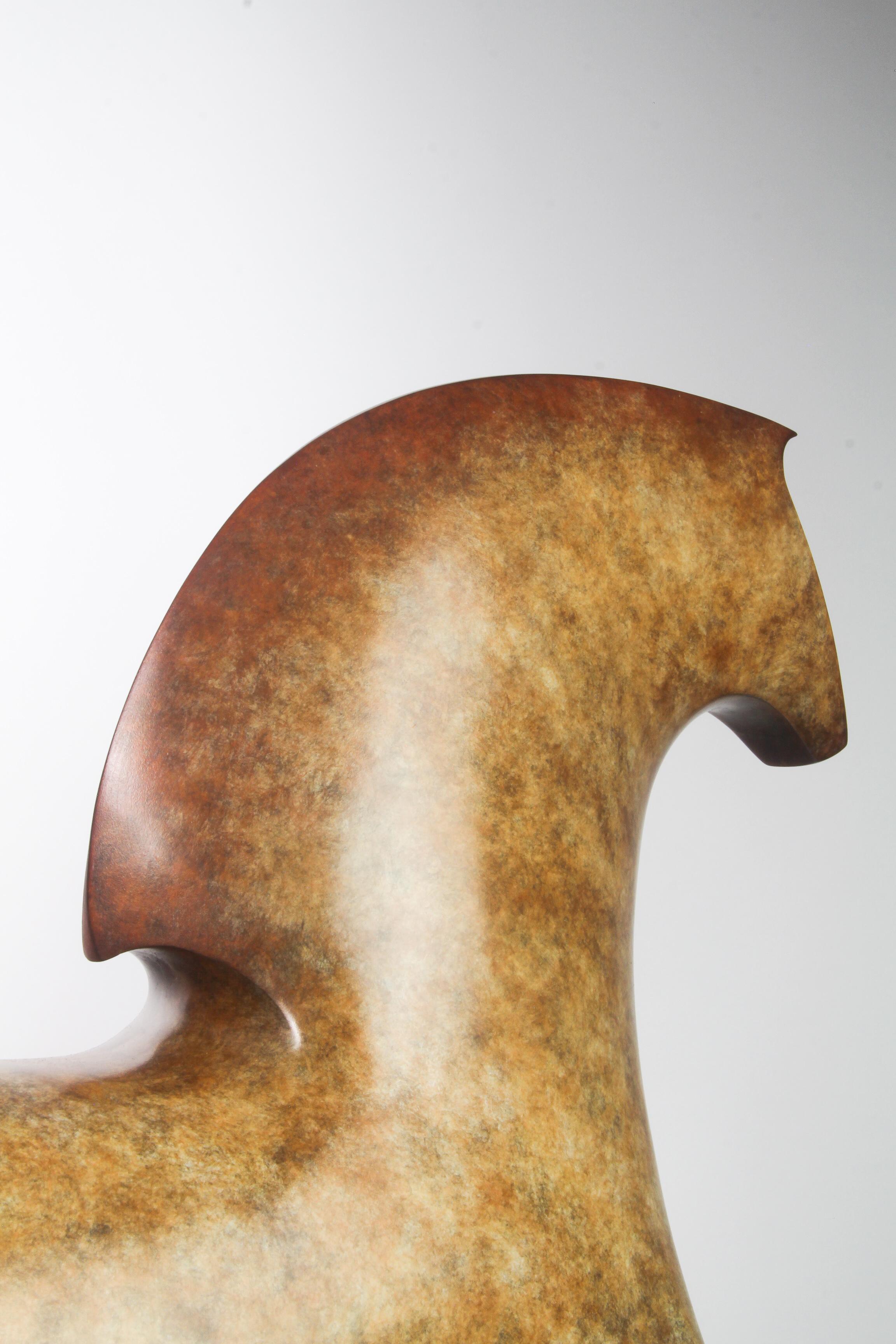 Hors (2 of 12) by Stephen Page, 2018 

Bronze. Artist Signature and Edition number engraved on the bottom of the piece. 

Stephen Page is a British sculptor living and working in rural Mid Wales. He trained  at the University of Southampton and