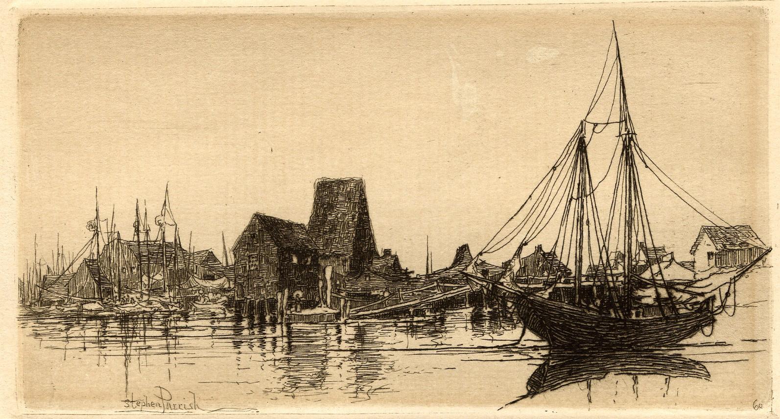 Stephen Parrish Landscape Print – Gloucester Ferry, Nr. 2