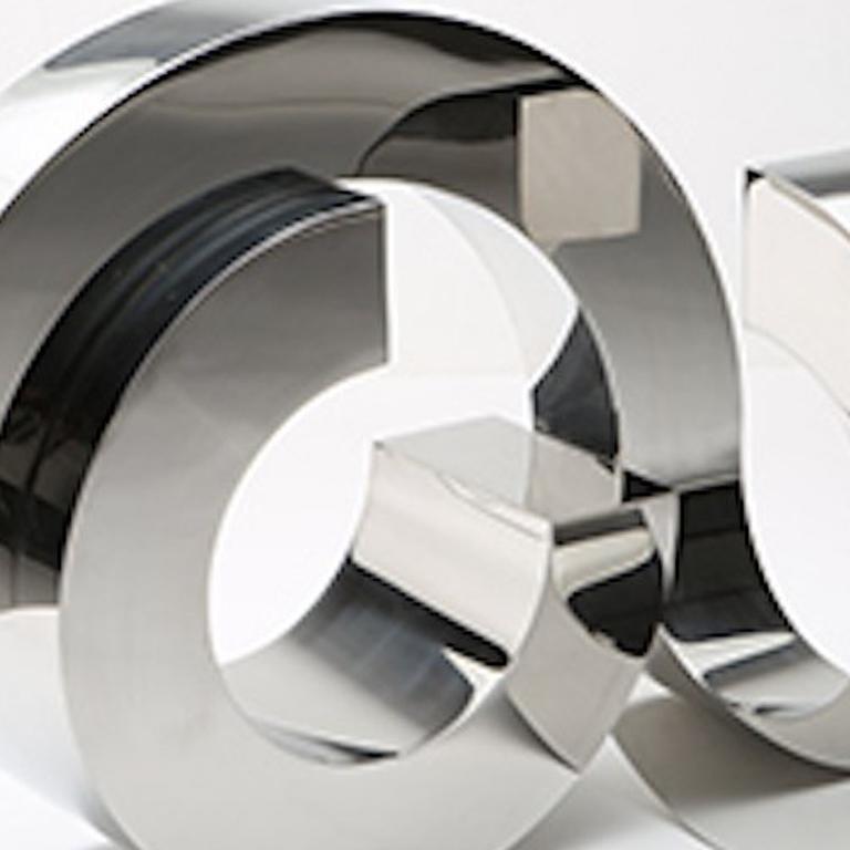 Circle 64 - Stainless Steel - 23 x 27 x 28 in. - Gray Abstract Sculpture by Stephen Porter