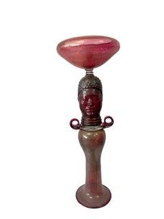 Stephen Rick Nelson Art Glass Goddess Sculpture 1990s
