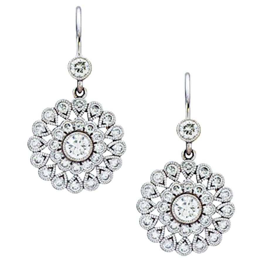 Stephen Russell Diamond Drop Earrings