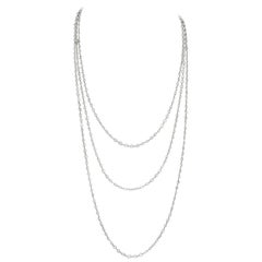 Stephen Russell Diamond Long Chain Set in Platinum