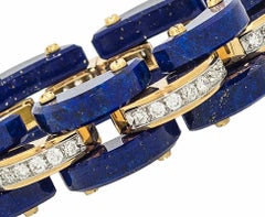 Stephen Russell Lapis Lazuli Diamond and Gold Bracelet