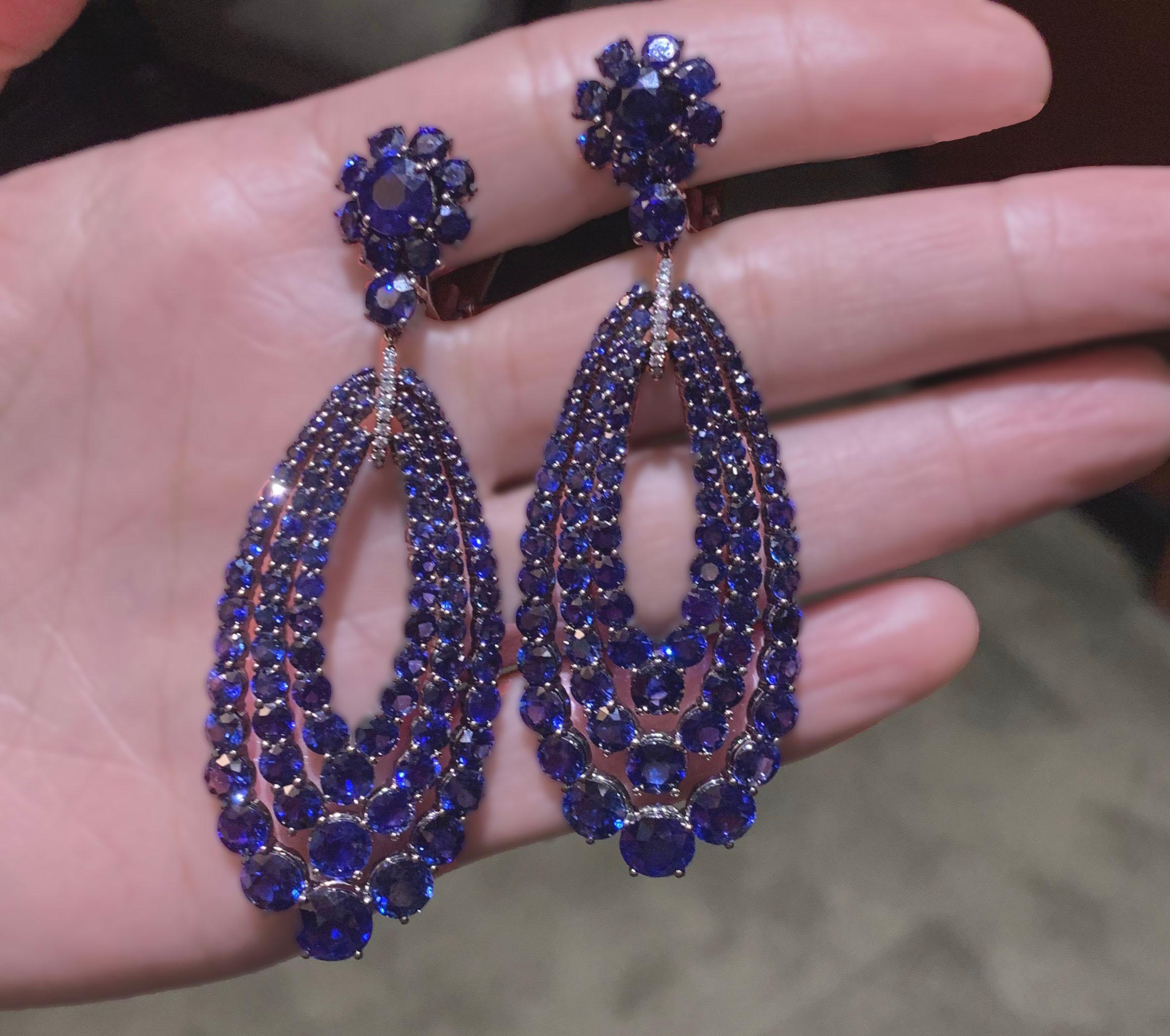 royal blue pageant earrings