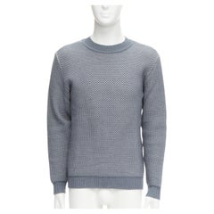 STEPHEN SCHNEIDER 100% strukturierter Pullover aus Waffelwolle in Grau mit Rundhalsausschnitt Gr. 4 L
