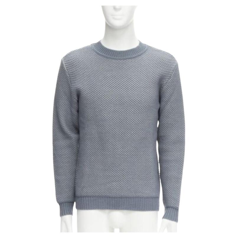 STEPHEN SCHNEIDER Pull col bénitier gris à volants 100 % texturés Taille 4 L en vente