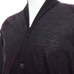 STEPHEN SCHNEIDER cardigan gris foncé 100% laine tricotée en dégradé Sz4 M